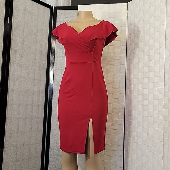 BRAND NEW ALEXA B NITES V-NECKLINE BODYCON SHEATH DRESS - Picture 12 of 15